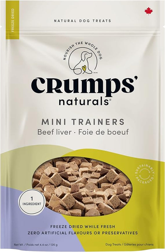 Crumps' Naturals Mt-Fd-105 Mini Trainers Freeze Dried Beef Liver (1 Pack), 126 G (Packaging may vary)