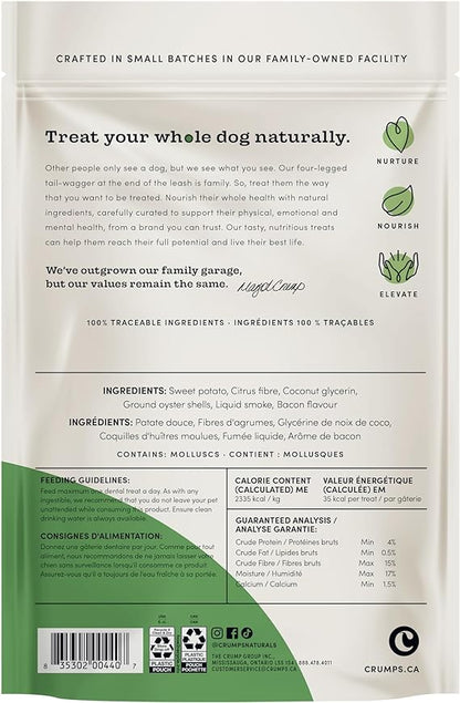 Crumps' Naturals Pbb-3.5" 18Pk Bacon Dental Dog Treats