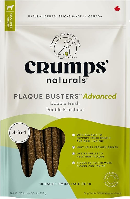 Crumps Naturals Plaque Busters Advanced - Double Fresh Dental Sticks 9.5oz