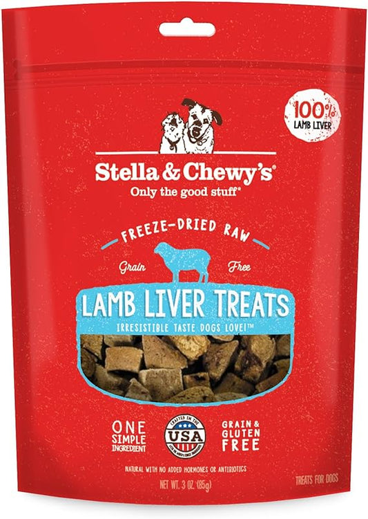 Stella & Chewy's Freeze-Dried Raw Single Ingredient Lamb Liver Treats, 3 oz. Bag