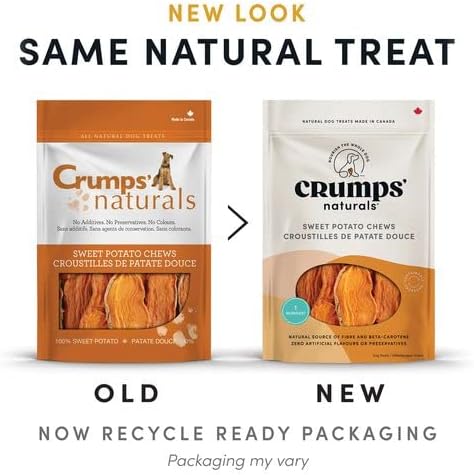 Crumps' Naturals Sweet Potato Chews, PRODUCT MAY VARY 612g/21.6oz