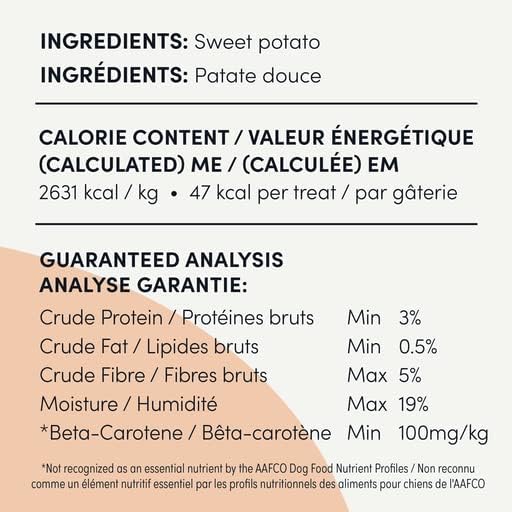 Crumps' Naturals Sweet Potato Chews, PRODUCT MAY VARY 612g/21.6oz