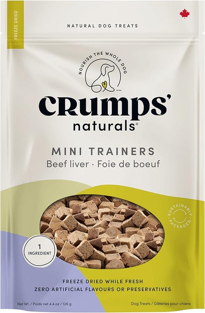 Crumps' Naturals Mt-Fd-105 Mini Trainers Freeze Dried Beef Liver (1 Pack), 126 G (Packaging may vary)