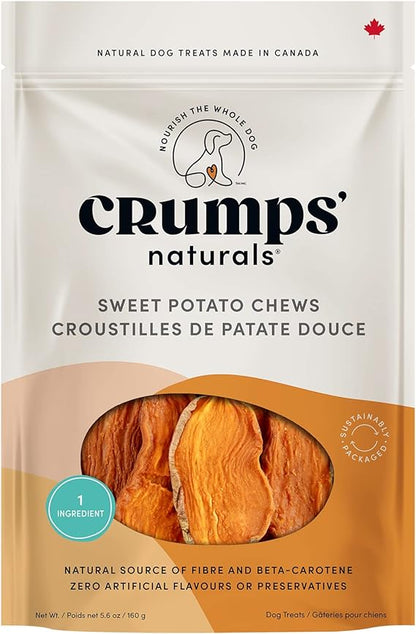 Crumps' Naturals Sweet Potato Chews, 5.6oz / 160g, Brown (SP-160)