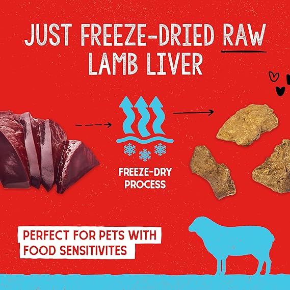 Stella & Chewy's Freeze-Dried Raw Single Ingredient Lamb Liver Treats, 3 oz. Bag