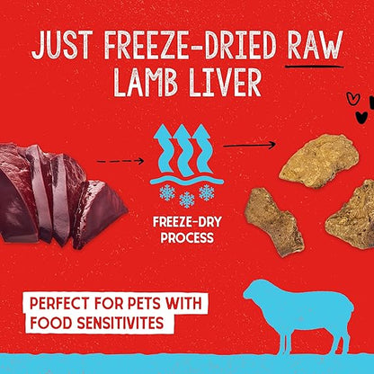 Stella & Chewy's Freeze-Dried Raw Single Ingredient Lamb Liver Treats, 3 oz. Bag