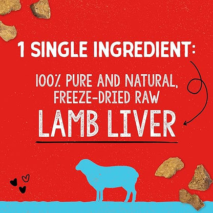 Stella & Chewy's Freeze-Dried Raw Single Ingredient Lamb Liver Treats, 3 oz. Bag